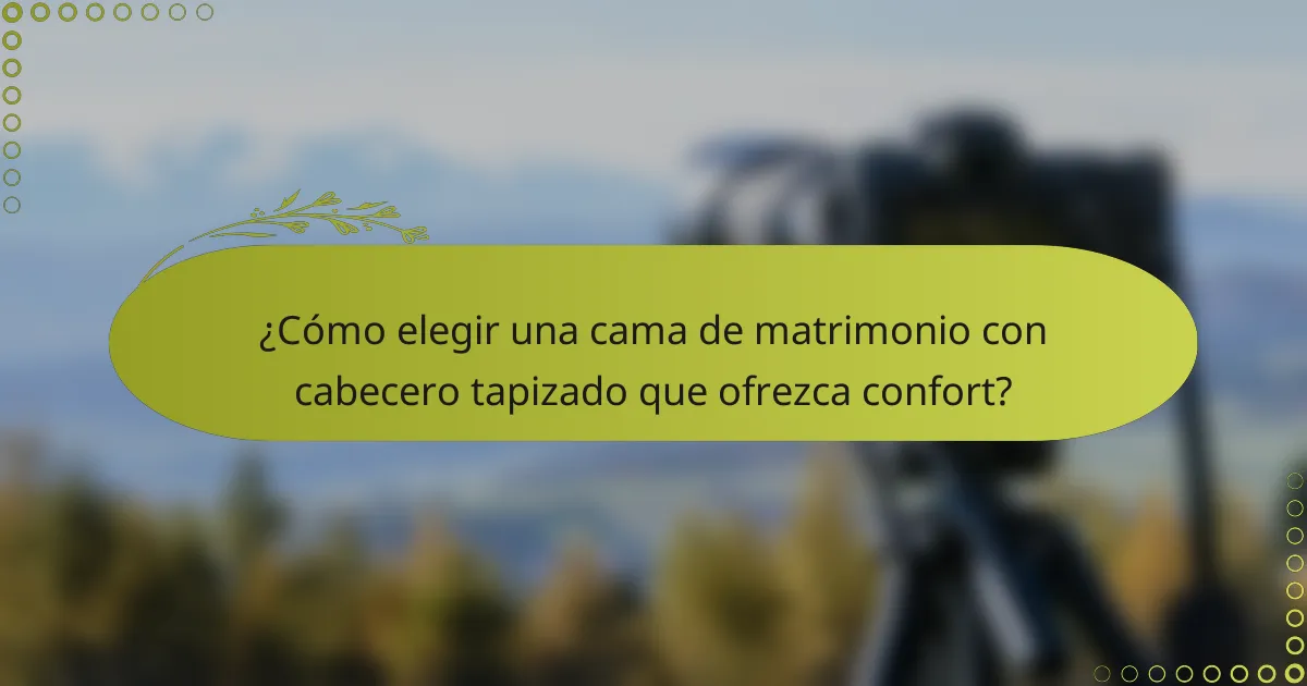 ¿Cómo elegir una cama de matrimonio con cabecero tapizado que ofrezca confort?