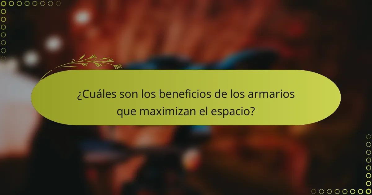 ¿Cuáles son los beneficios de los armarios que maximizan el espacio?