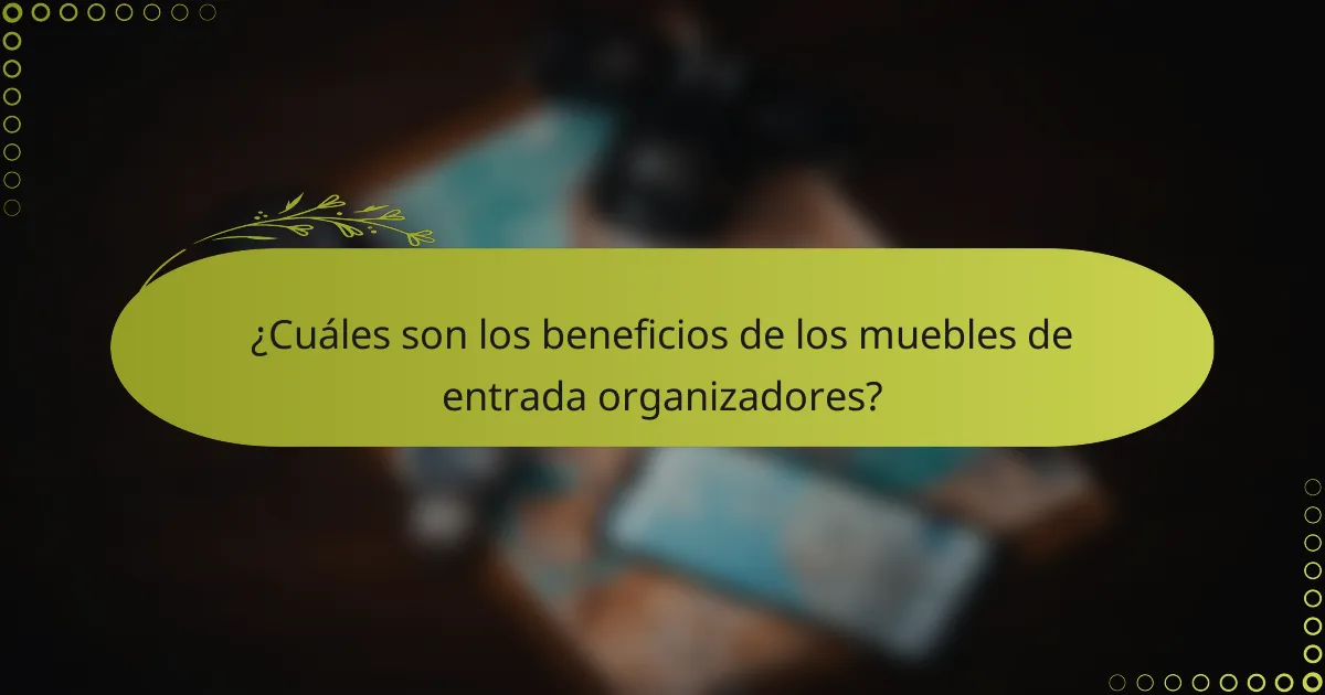 ¿Cuáles son los beneficios de los muebles de entrada organizadores?