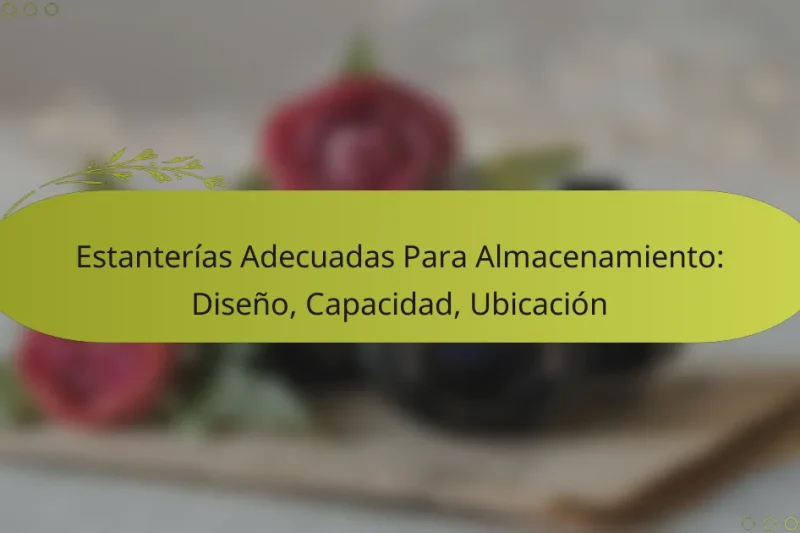 Estanterías Adecuadas Para Almacenamiento: Diseño, Capacidad, Ubicación