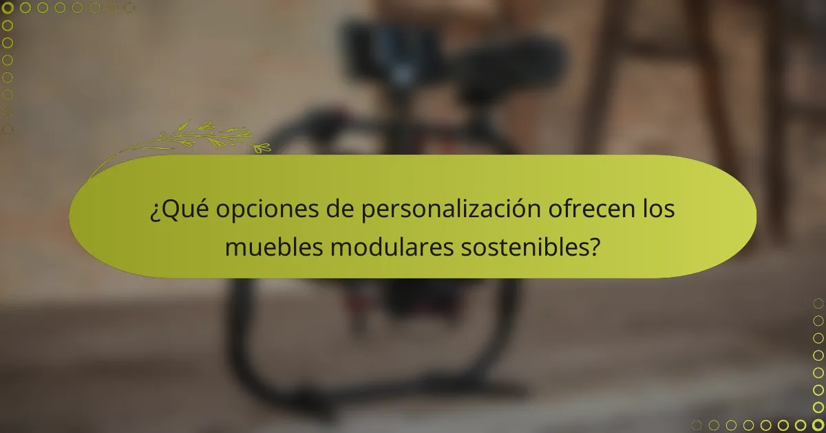 ¿Qué opciones de personalización ofrecen los muebles modulares sostenibles?