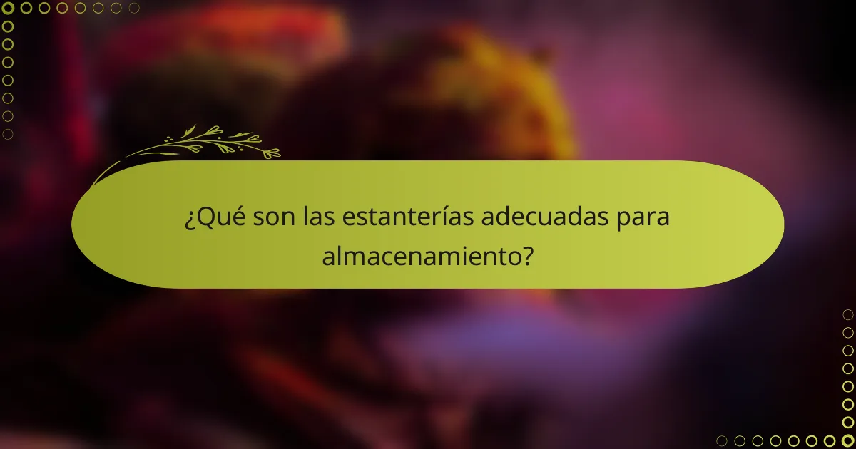 ¿Qué son las estanterías adecuadas para almacenamiento?