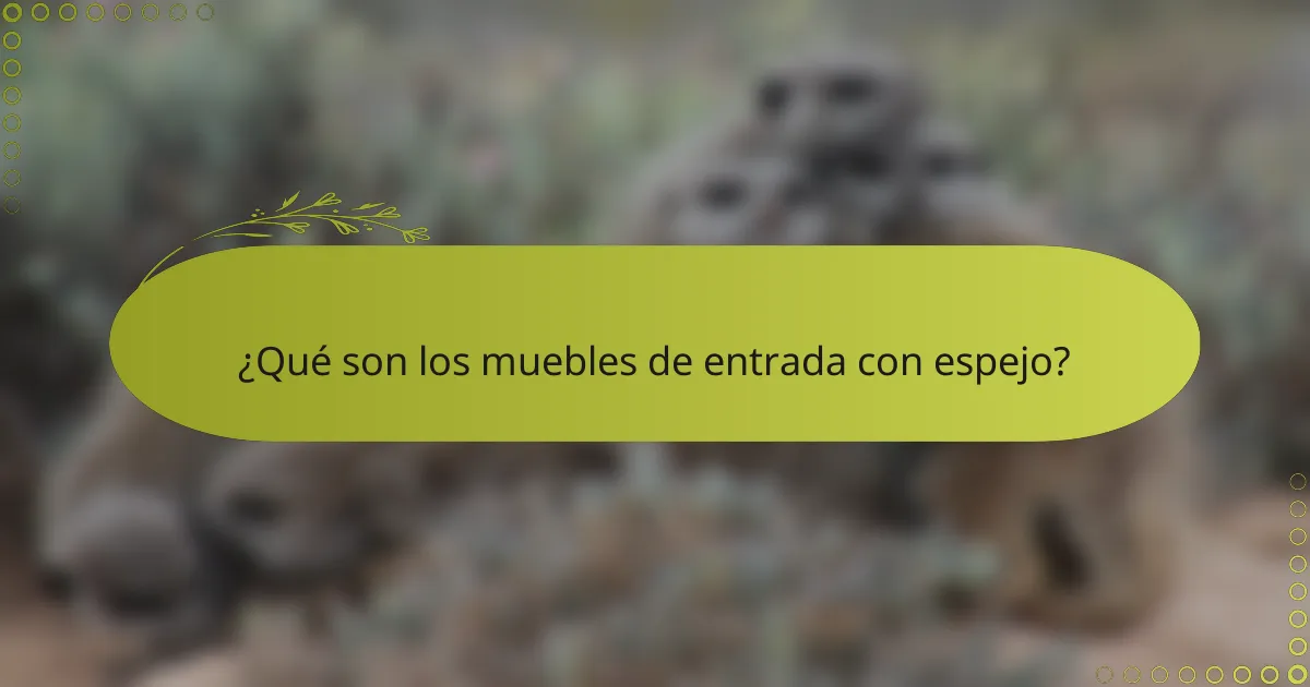 ¿Qué son los muebles de entrada con espejo?