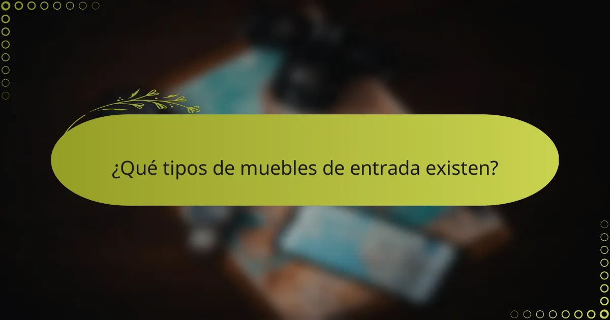 ¿Qué tipos de muebles de entrada existen?